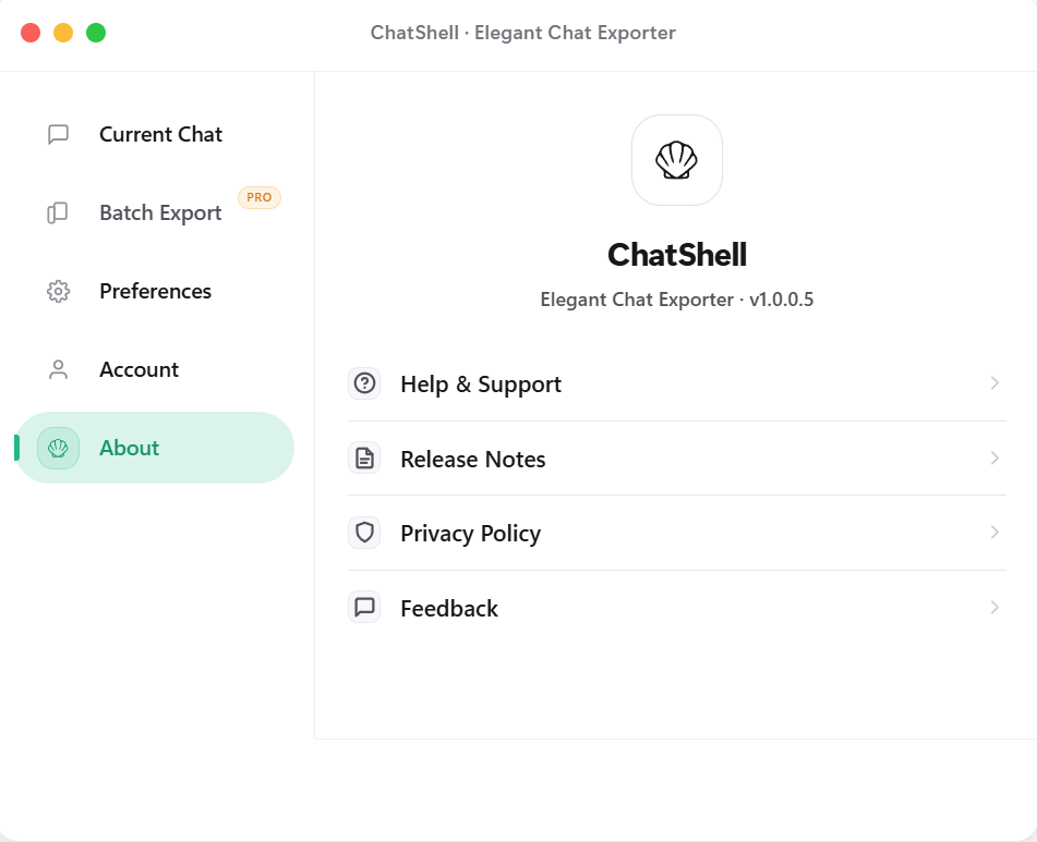 Comparison between ChatShell and ChatGPT Exporter