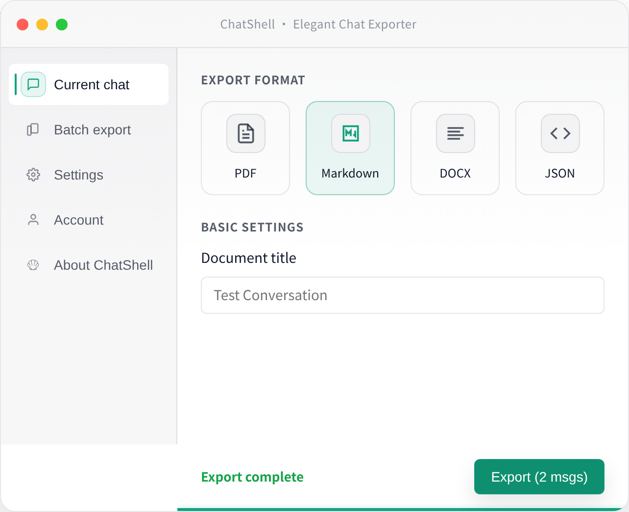Comparison between ChatShell and ChatGPT to PDF